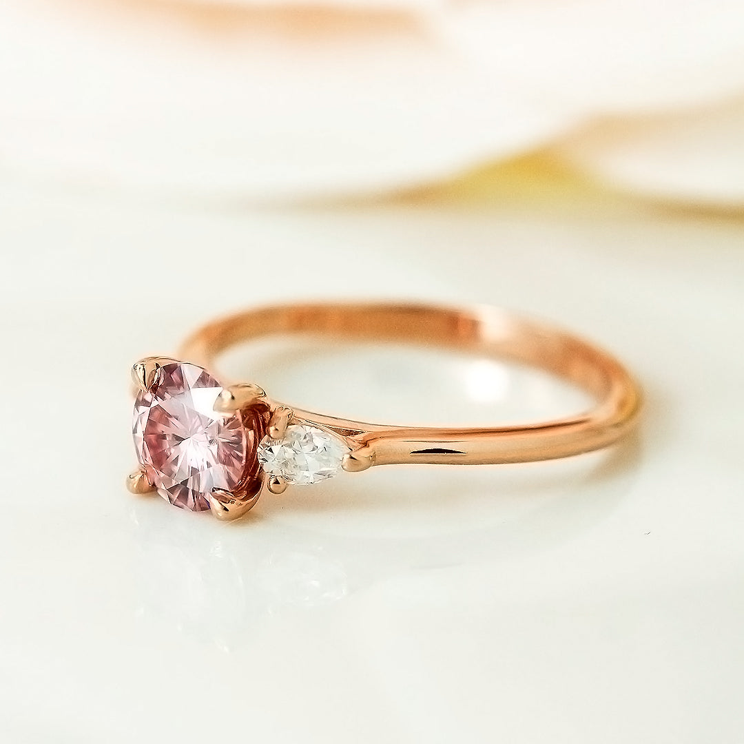 Peony Pink Moissanite Ring