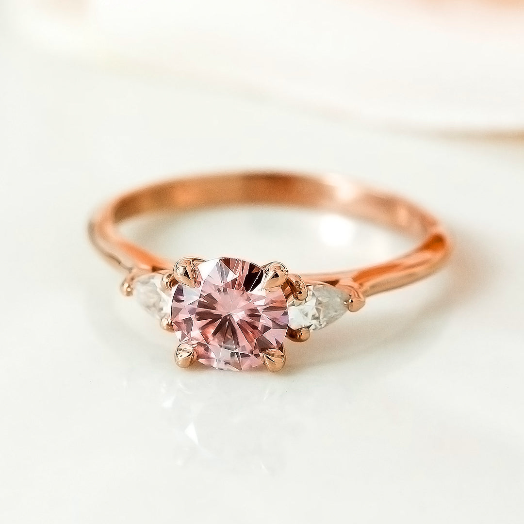 Peony Pink Moissanite Ring