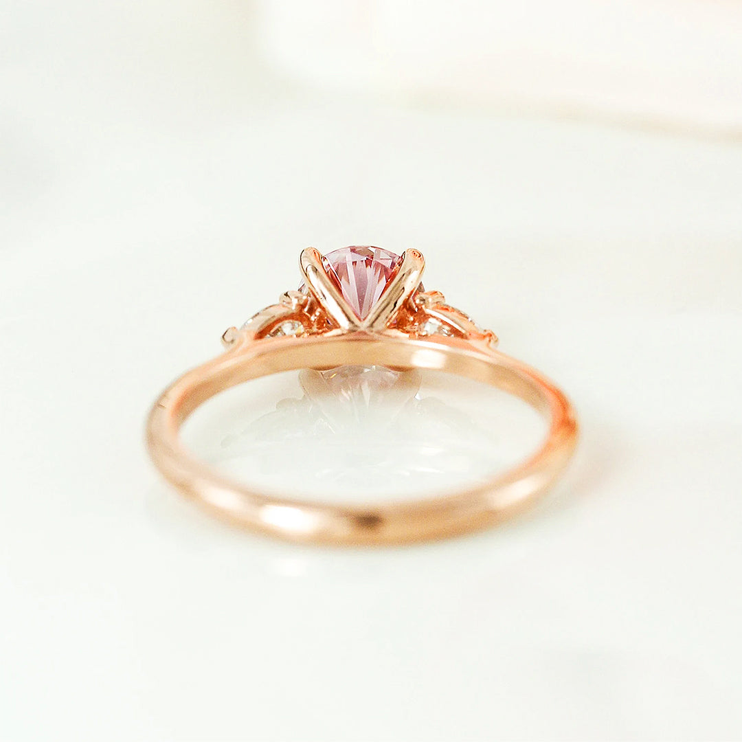 Peony Pink Moissanite Ring