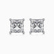 Iva Princess-Cut Moissanite Stud Earrings