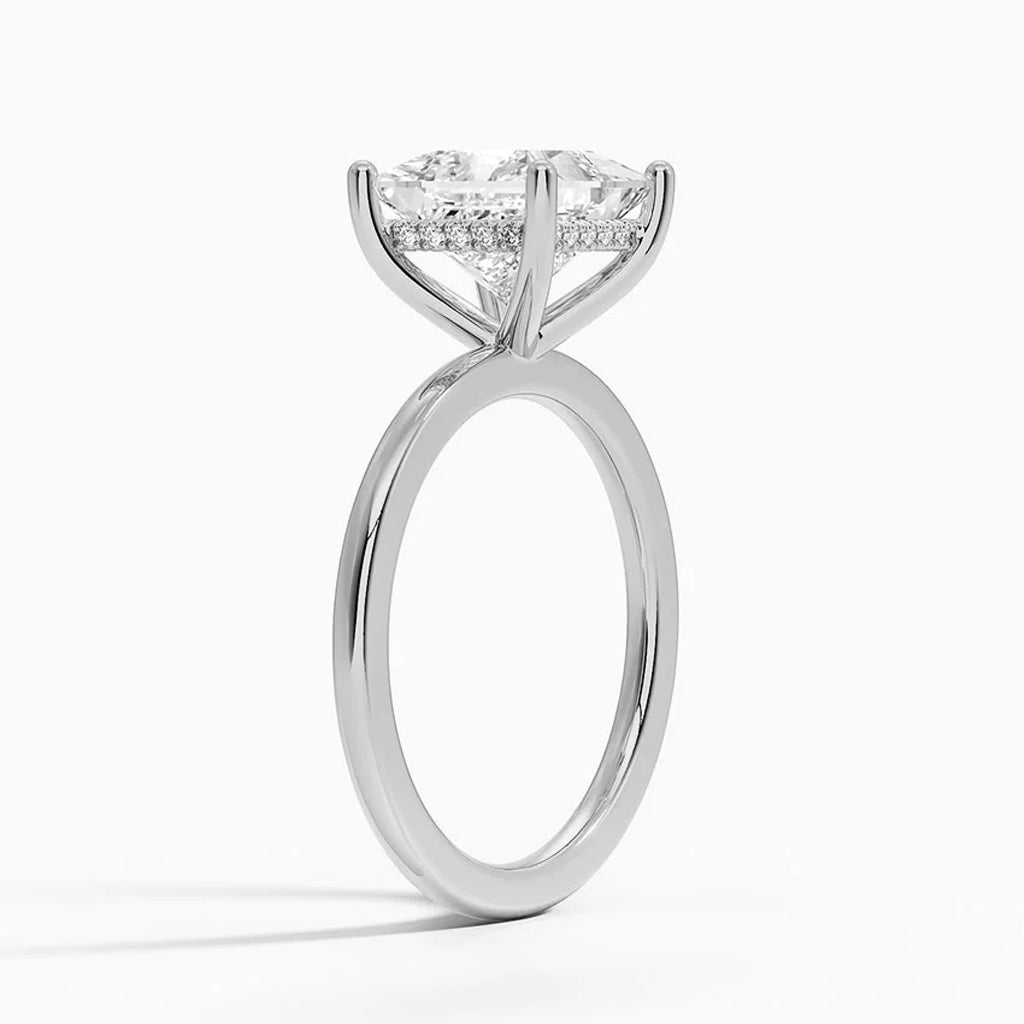 Aria Princess-Cut Hidden Halo Moissanite Ring