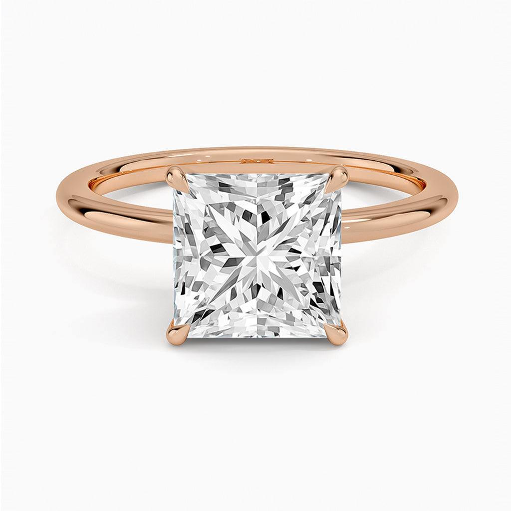 Aria Princess-Cut Hidden Halo Moissanite Ring