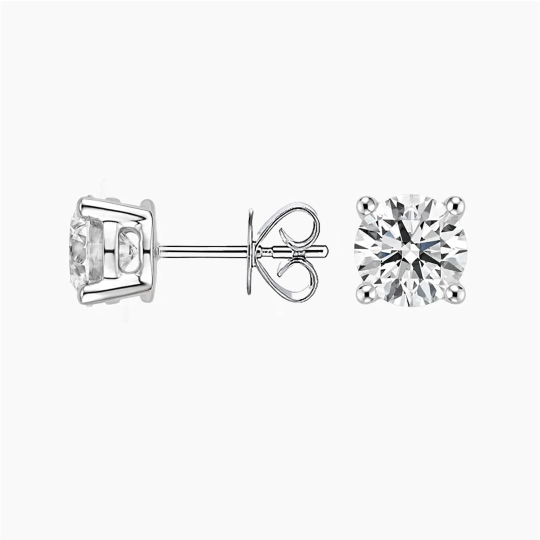 Celestia Moissanite Round-Cut Stud Earrings