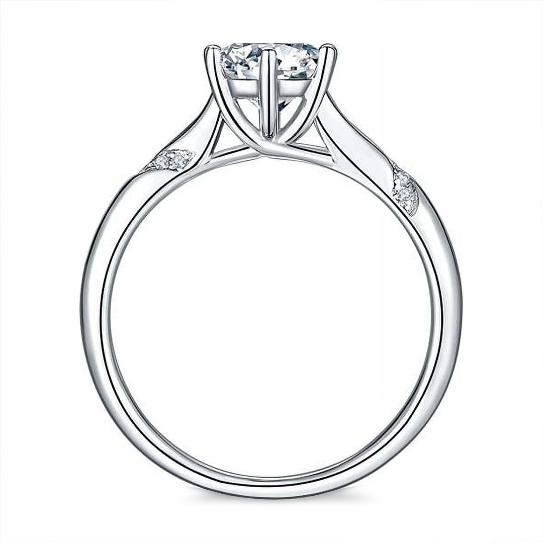 Celestine Round-Cut Six Prong Moissanite Ring