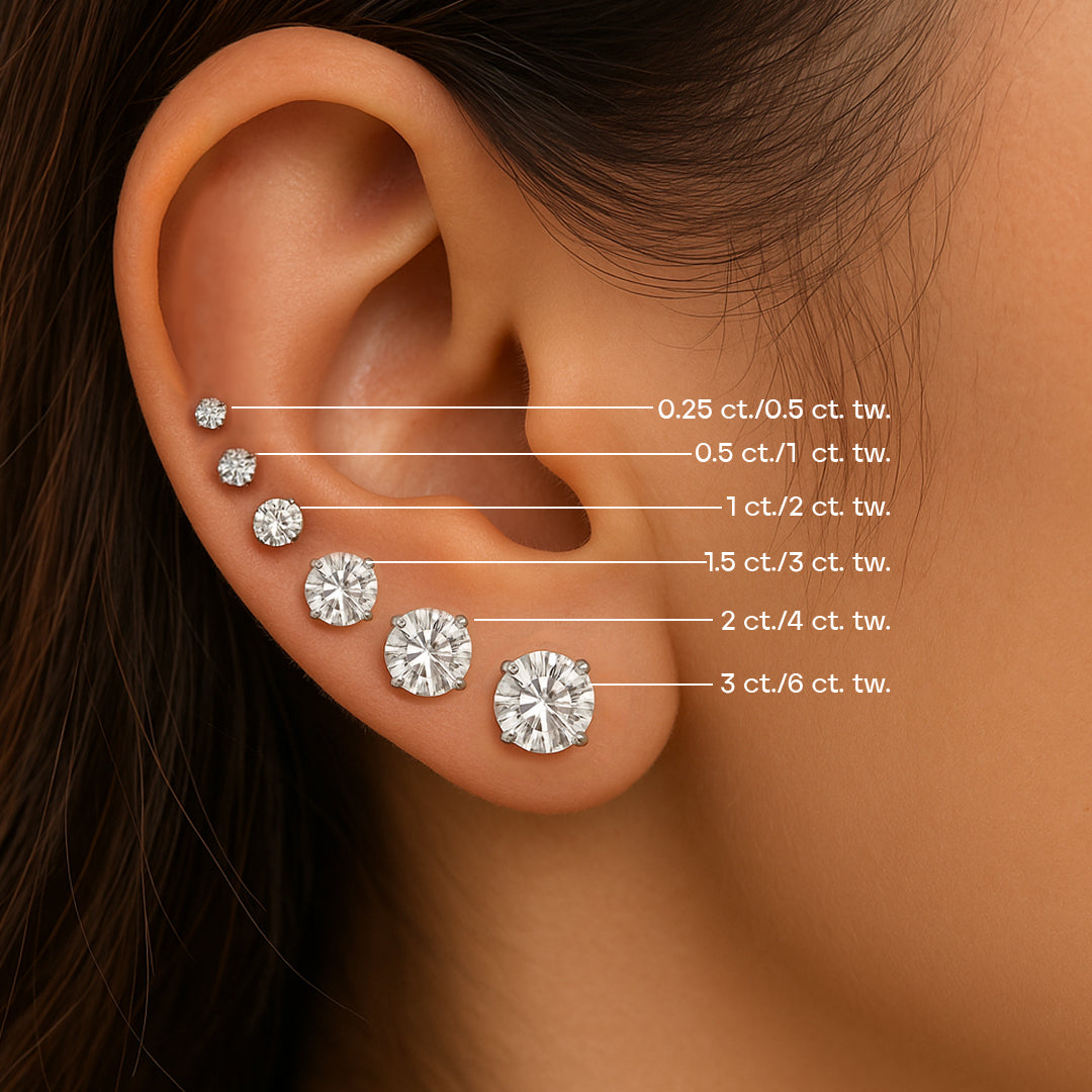 Celestia Moissanite Round-Cut Stud Earrings