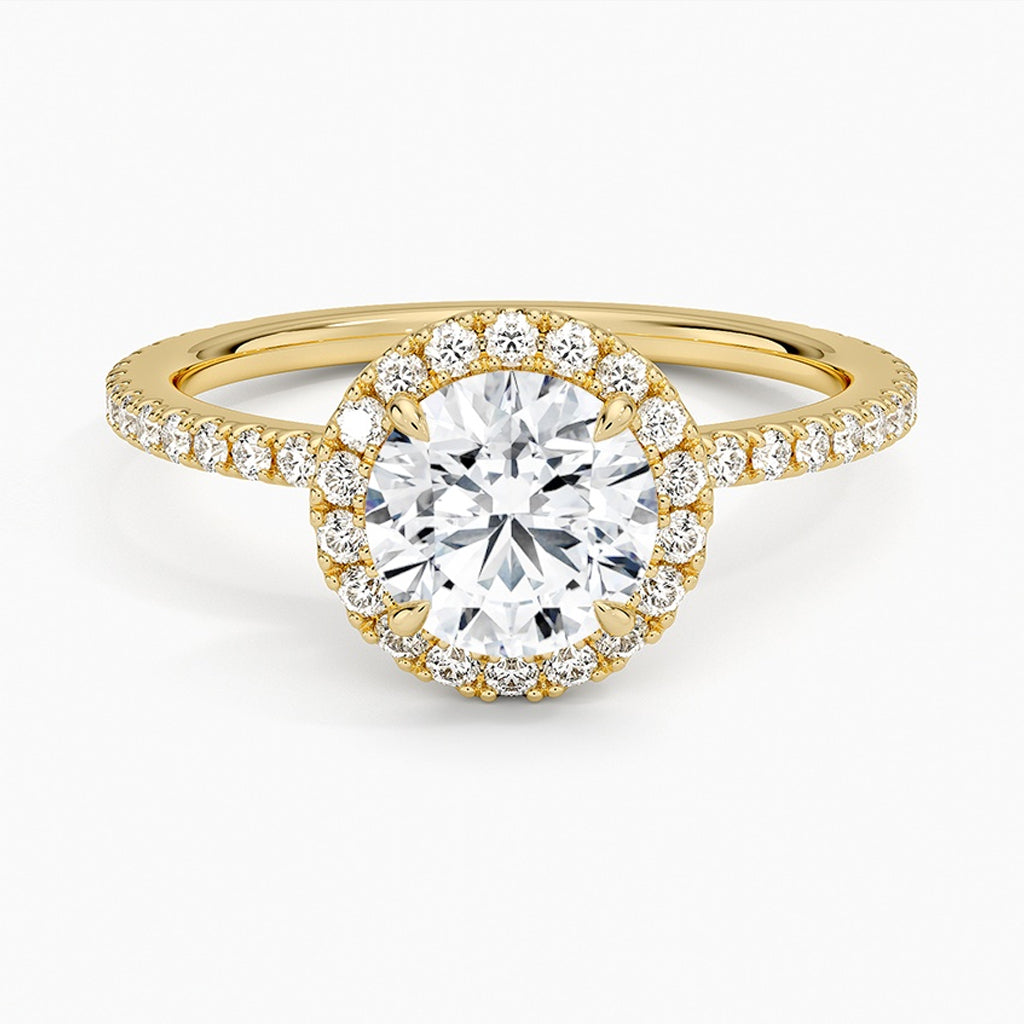Dana Round-Cut Pavé Lab Diamond Halo Ring