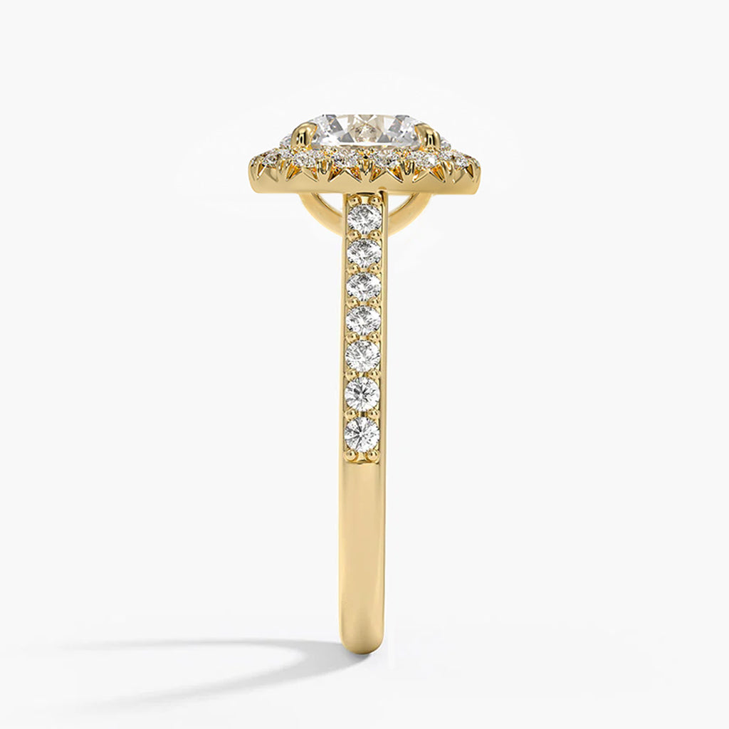 Dana Round-Cut Pavé Lab Diamond Halo Ring