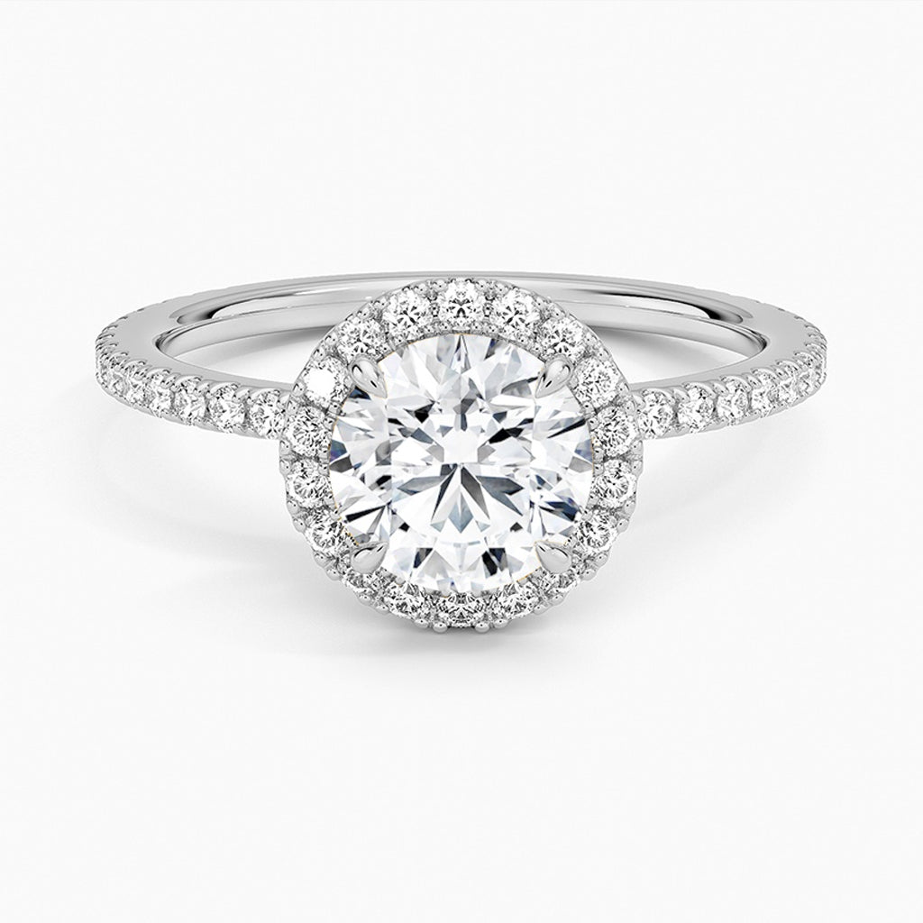 Dana Round-Cut Pavé Lab Diamond Halo Ring