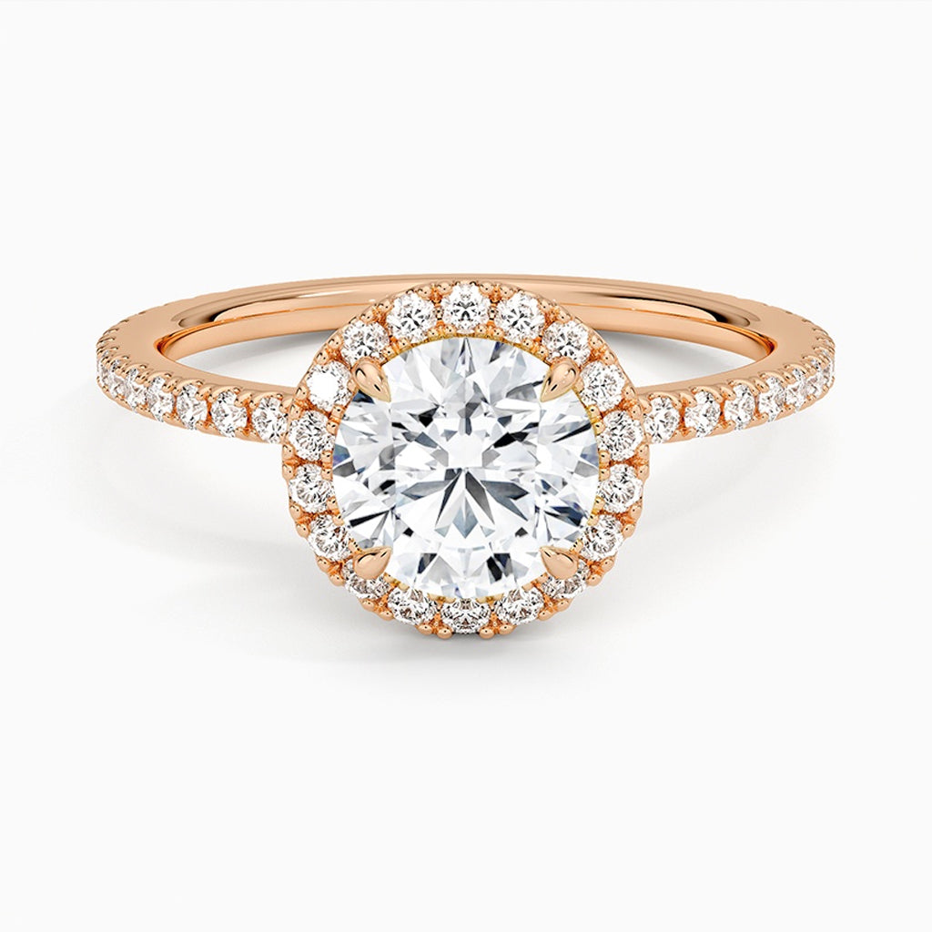 Dana Round-Cut Pavé Lab Diamond Halo Ring