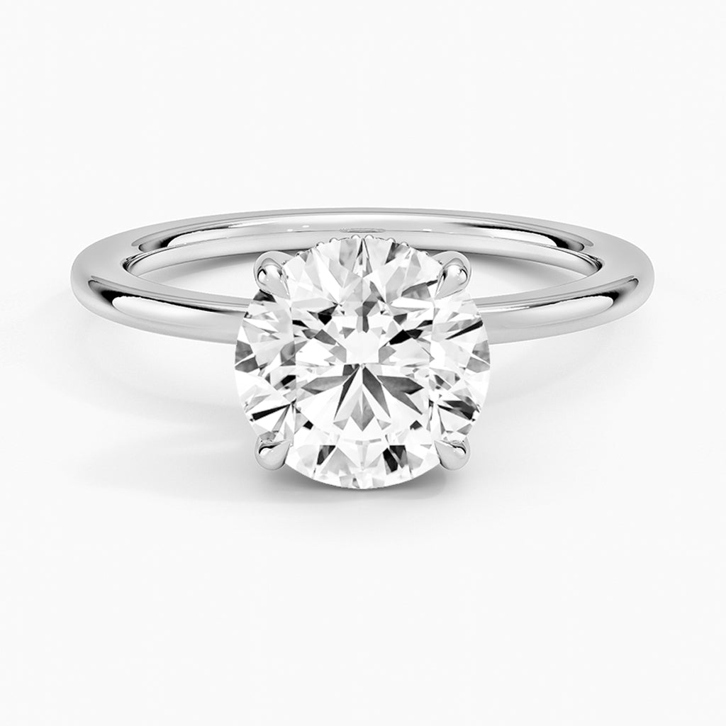 Ava Round-Cut Hidden Halo Moissanite Ring