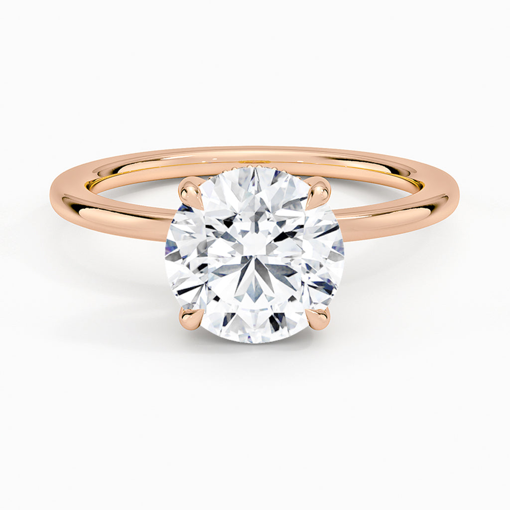 Ava Round-Cut Hidden Halo Lab Diamond Ring