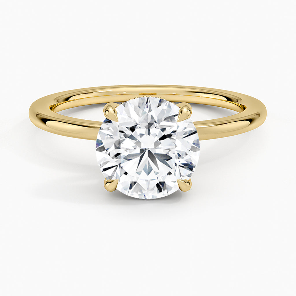 Ava Round-Cut Hidden Halo Moissanite Ring