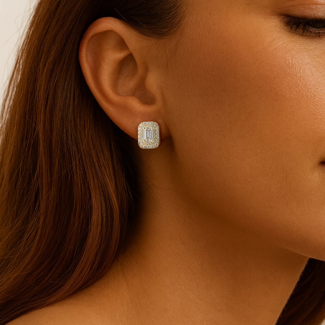 Clarabella Emerald-Cut Lab Diamond Earrings