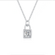 Claudia Locked Solitaire Round-cut Moissanite Necklace