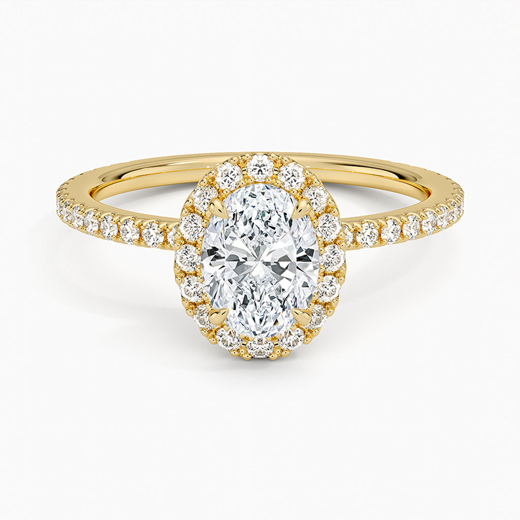 Celeste Oval-Cut Pavé Lab Diamond Halo Ring