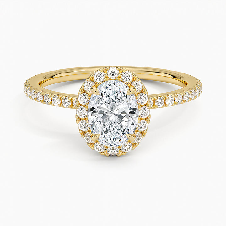 Celeste Oval-Cut Pavé Lab Diamond Halo Ring