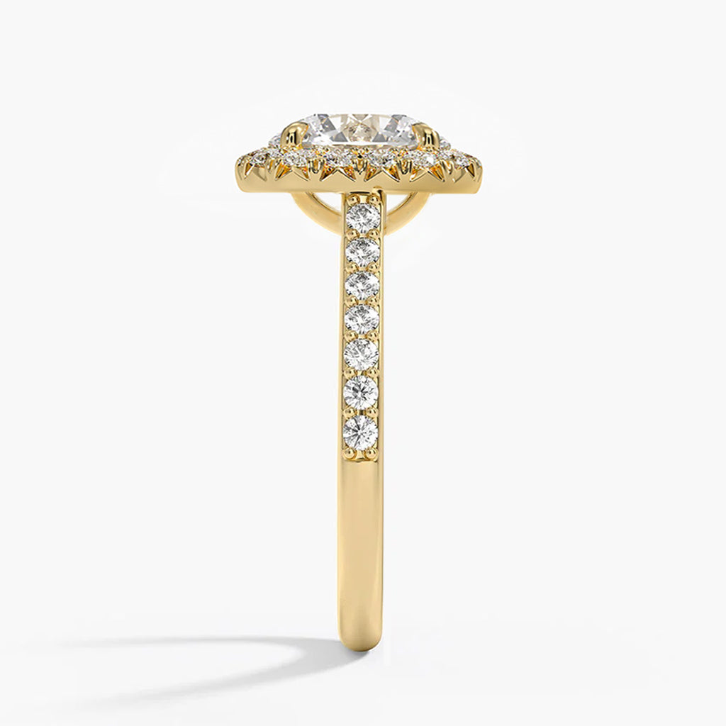 Celeste Oval-Cut Pavé Moissanite Halo Ring