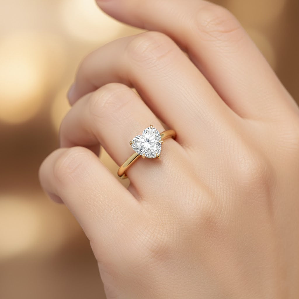 Emie Heart-Cut Hidden Halo Lab Diamond Ring