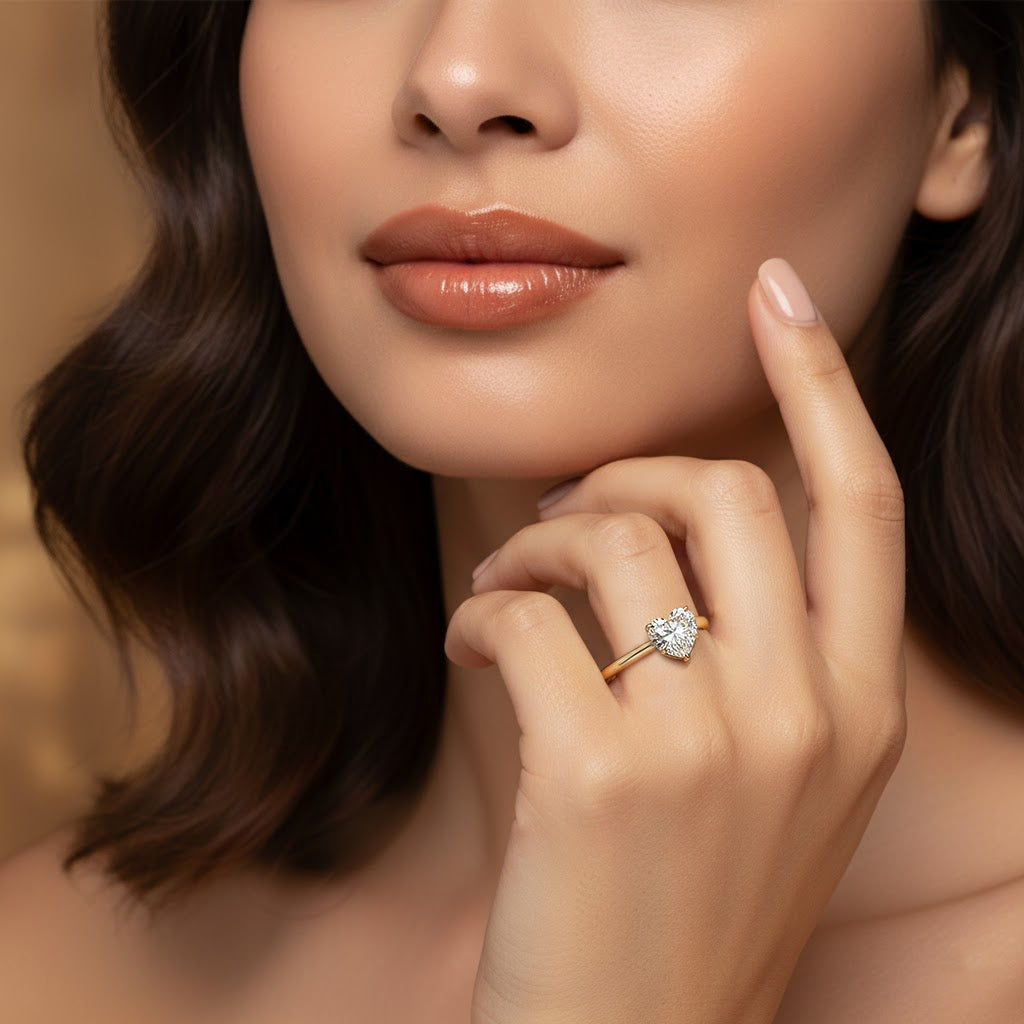 Emie Heart-Cut Hidden Halo Lab Diamond Ring