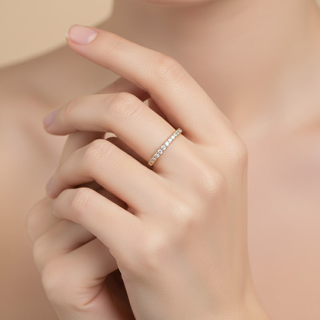 Sienna Half Eternity Moissanite Ring