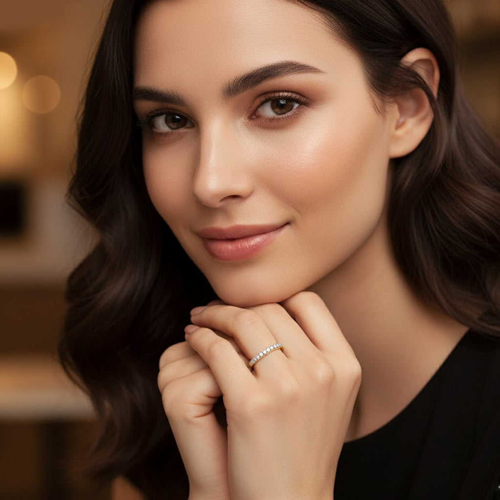 Sienna Half Eternity Moissanite Ring