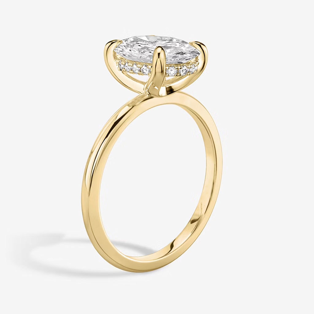 Elle Oval-Cut Hidden Halo Lab Diamond Ring