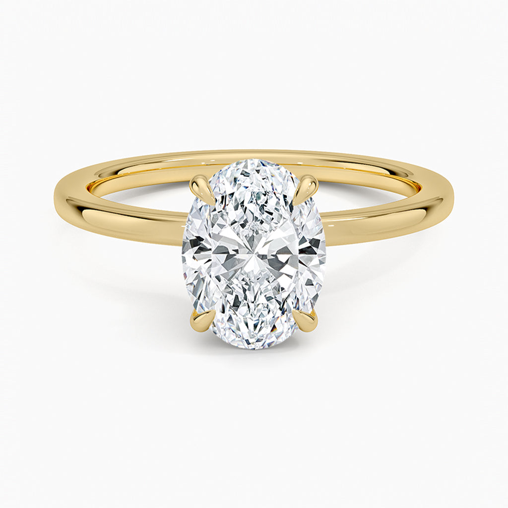 Elle Oval-Cut Hidden Halo Lab Diamond Ring