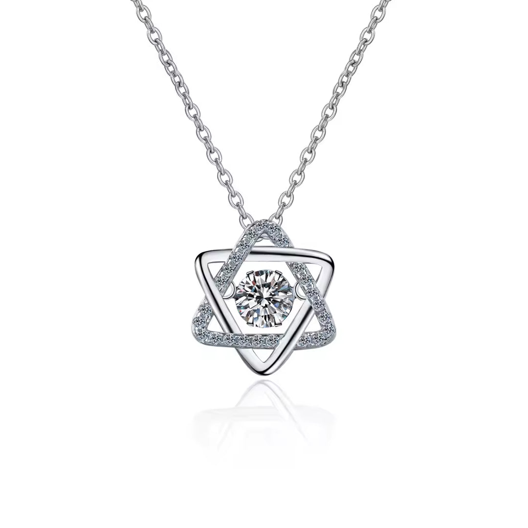 Star Of David Moissanite Necklace