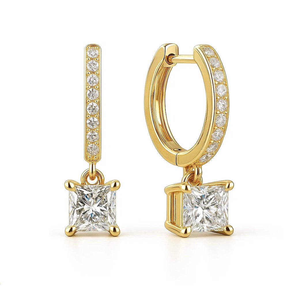 Sutton Princess-Cut Moissanite Earrings