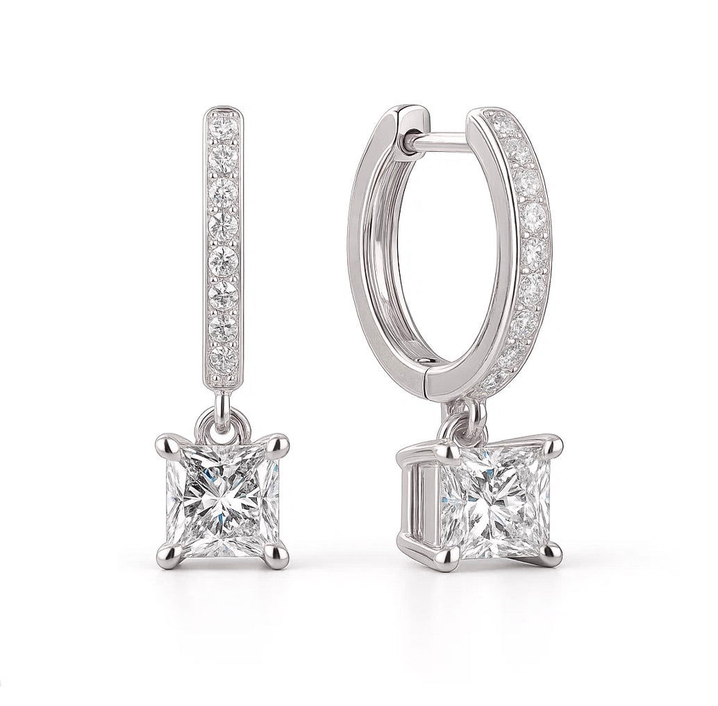 Sutton Princess-Cut Moissanite Earrings