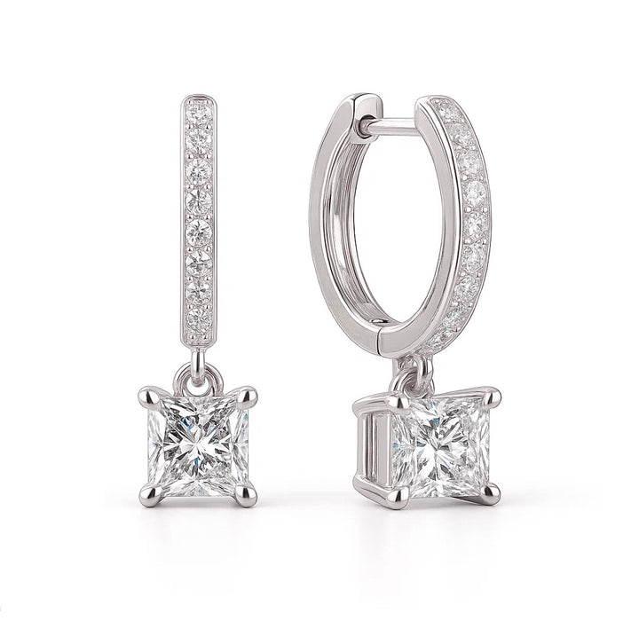 Sutton Princess-Cut Moissanite Earrings