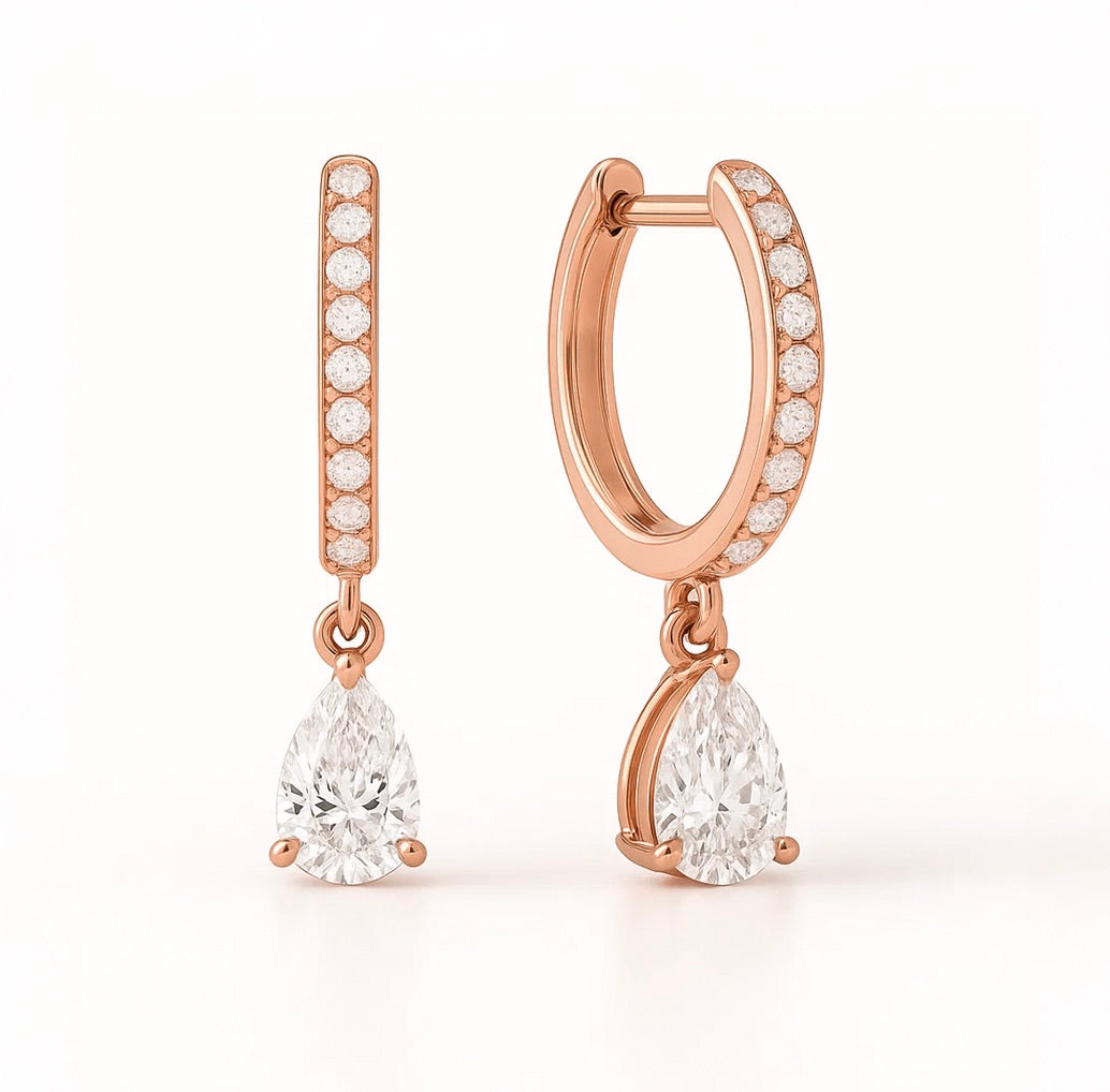 Sutton Teardrop-Cut Lab Diamond Earrings