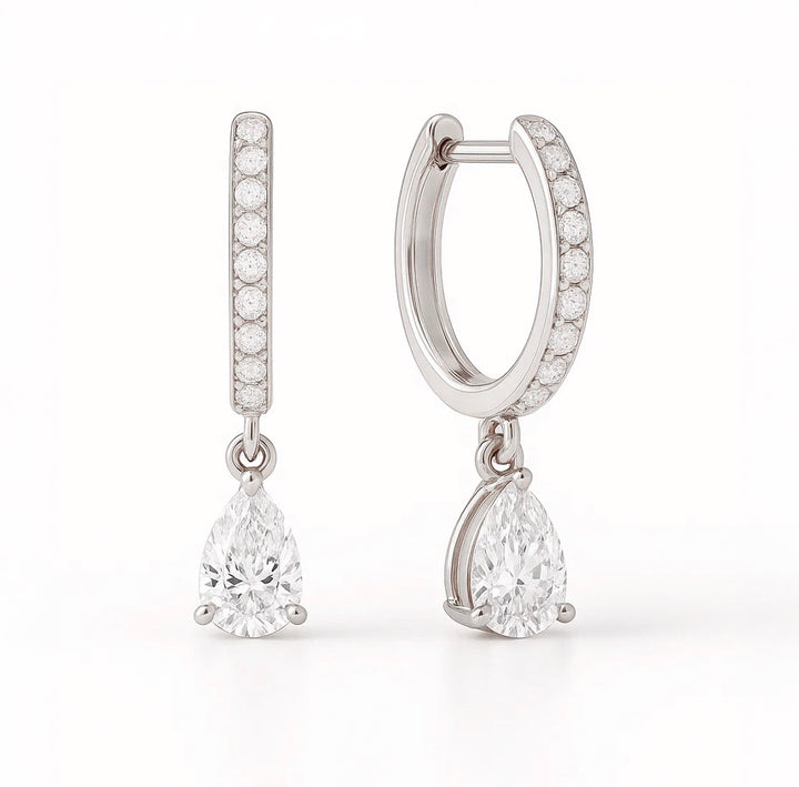 Sutton Teardrop-Cut Moissanite Earrings