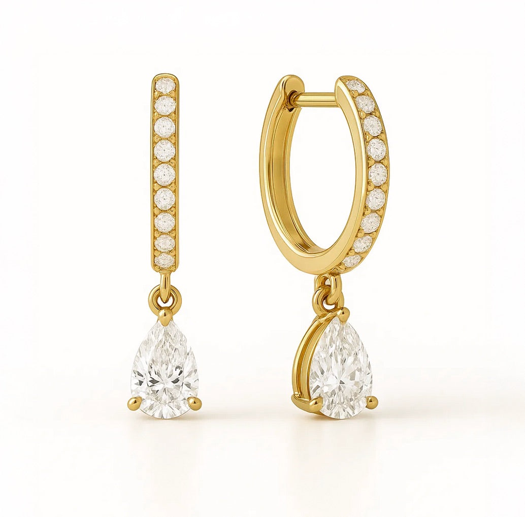 Sutton Teardrop-Cut Lab Diamond Earrings