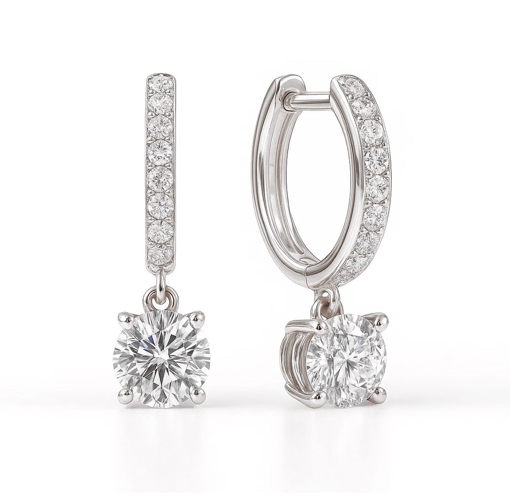 Sutton Round-Cut Lab Diamond Earrings