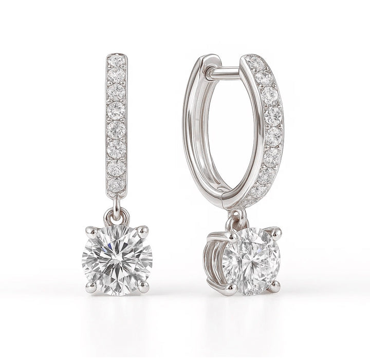 Sutton Round-Cut Moissanite Earrings