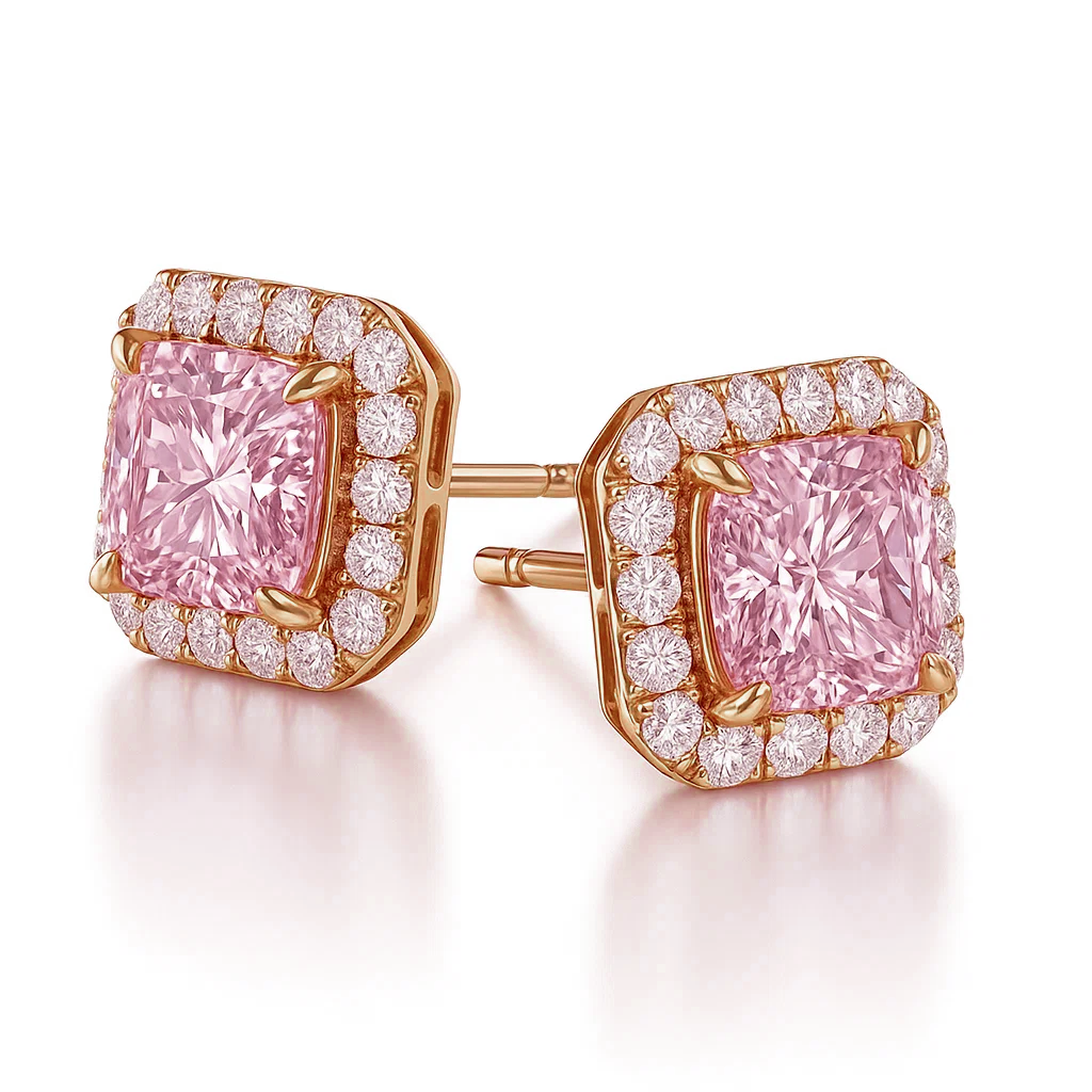 Rosalía Cushion-Cut Lab Diamond Stud Earrings