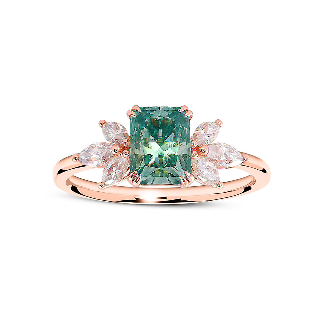 Verdora Green Moissanite Ring