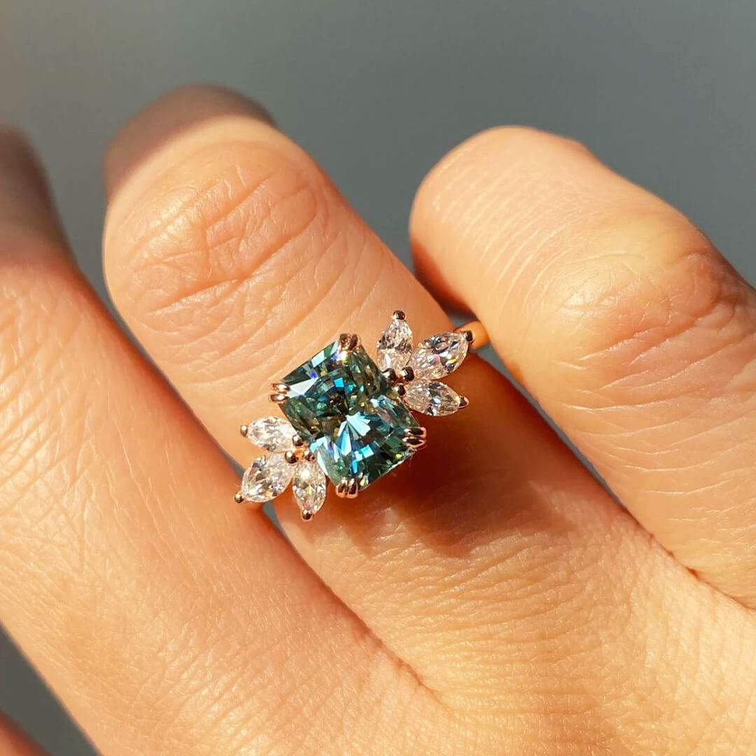 Verdora Green Moissanite Ring