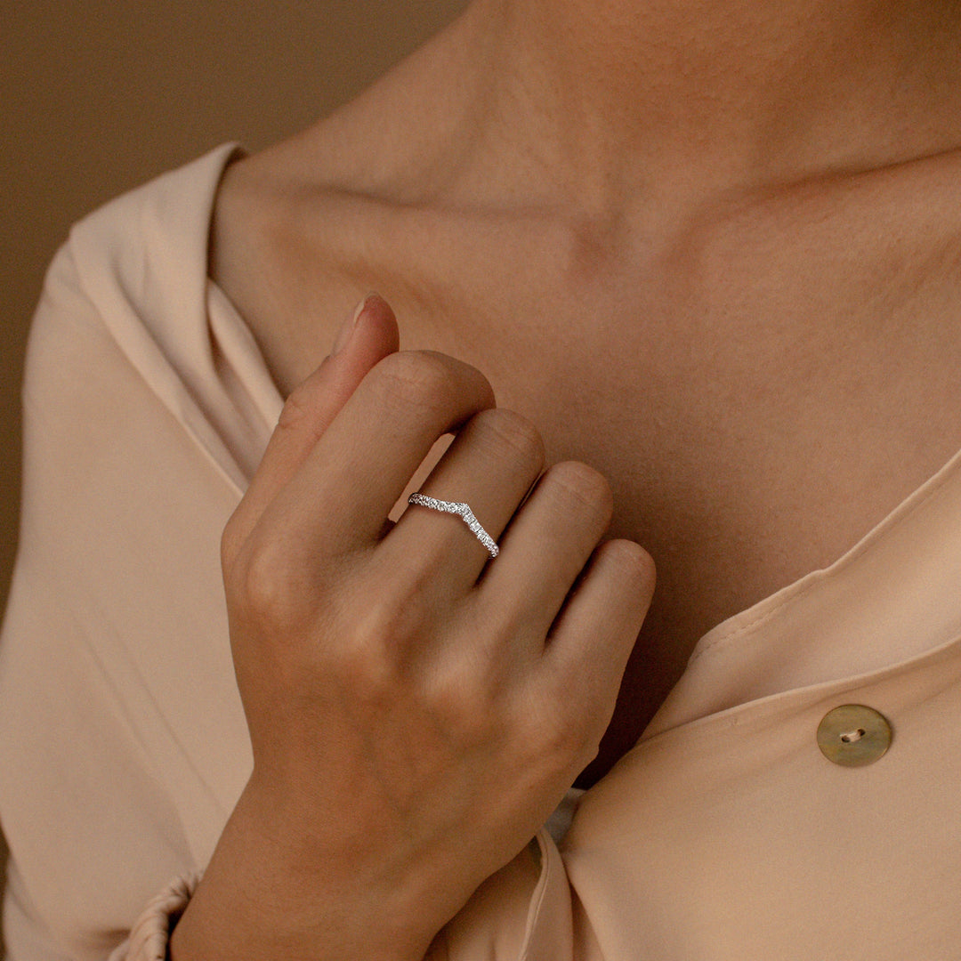 Tiara Pavé Moissanite Ring