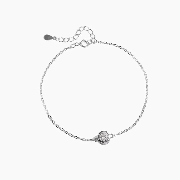 Bezel Princess moissanite Bracelet