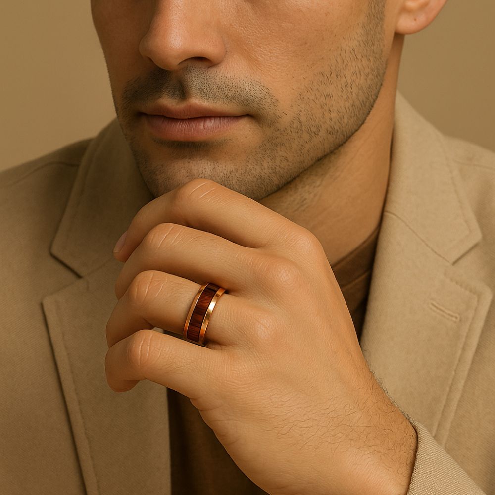The Sierra Tungsten Inlay Ring For Men