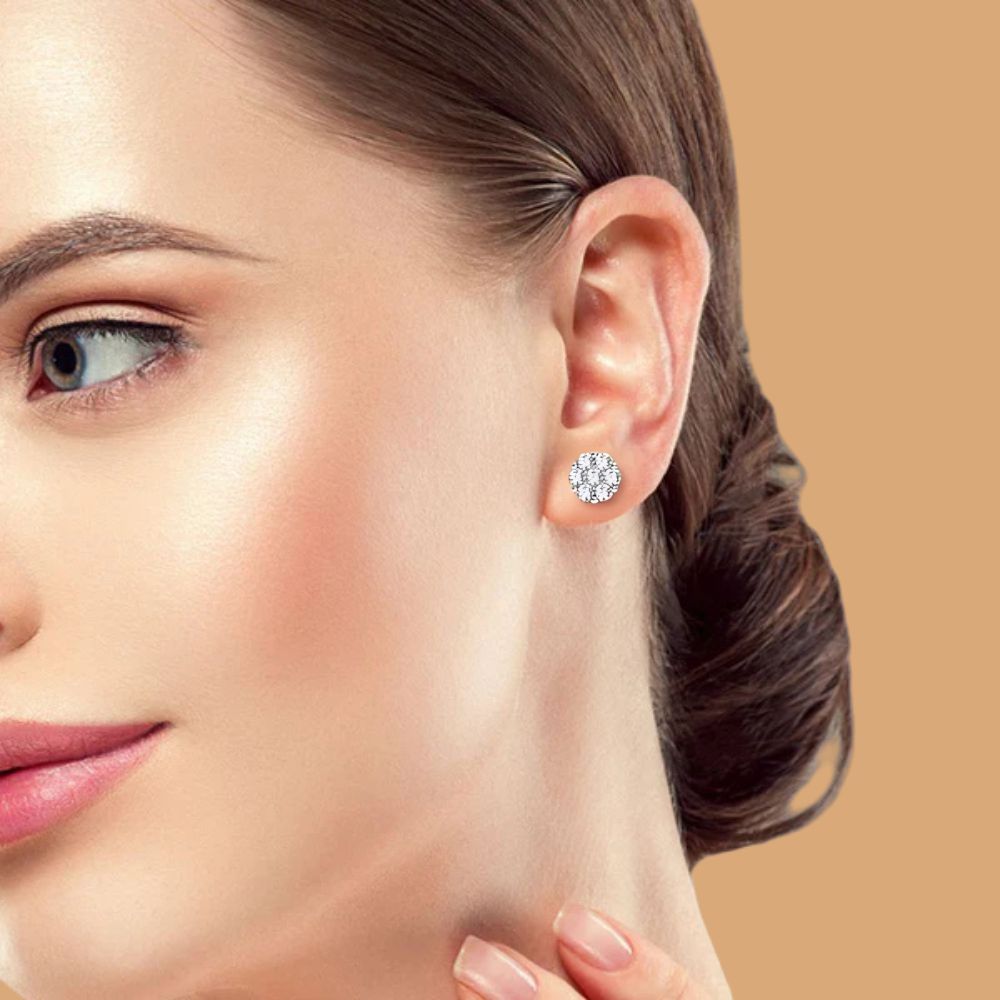 Daisy Fleur Moissanite Stud Earrings