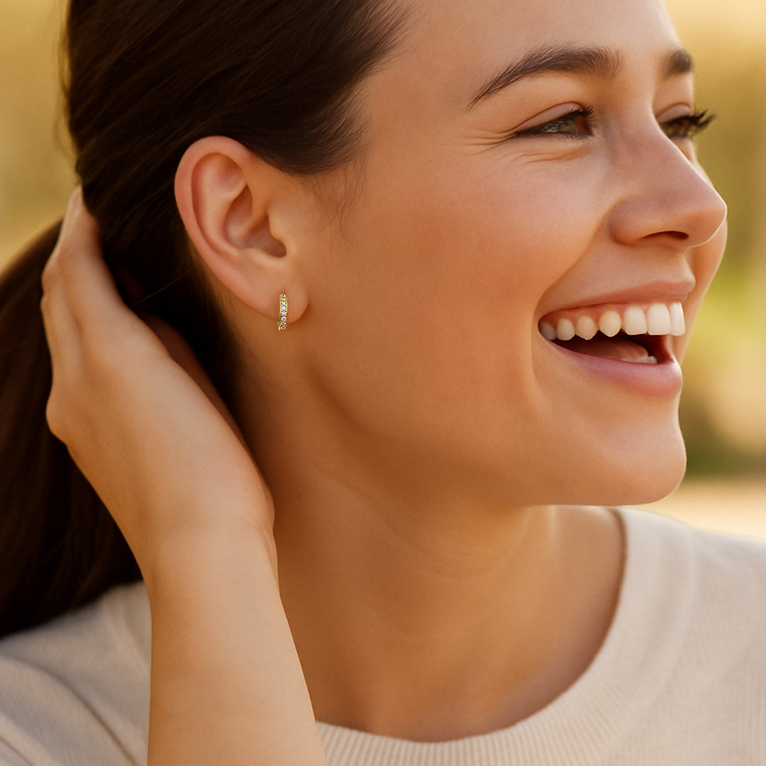 Channel-Set Hoop Moissanite Earrings