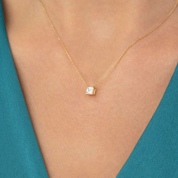 Valoria Princess-Cut Moissanite Pendant