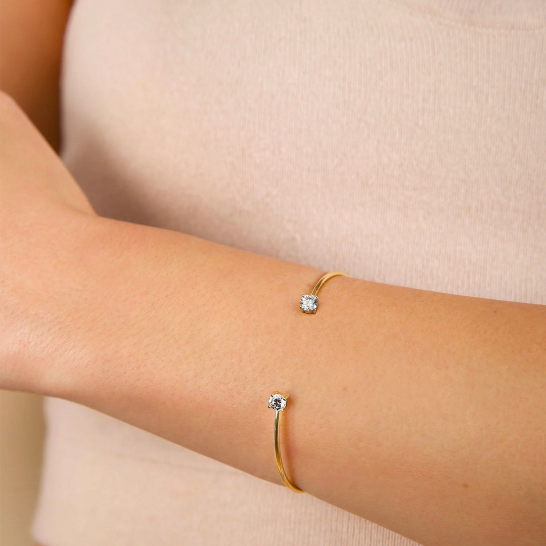 Yaresa 2-Stone Moissanite Cuff Bracelet