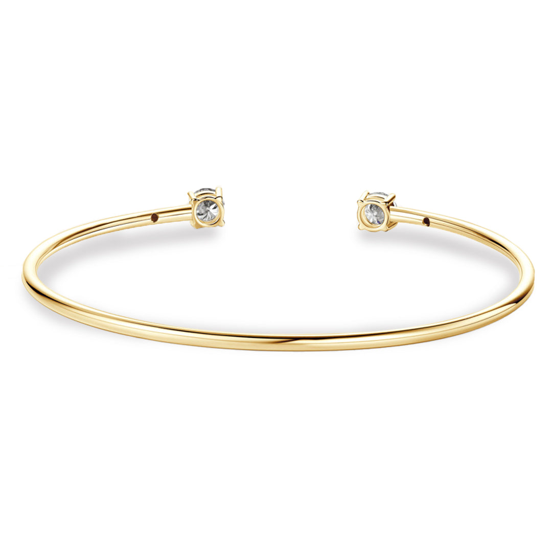Yaresa 2-Stone Moissanite Cuff Bracelet