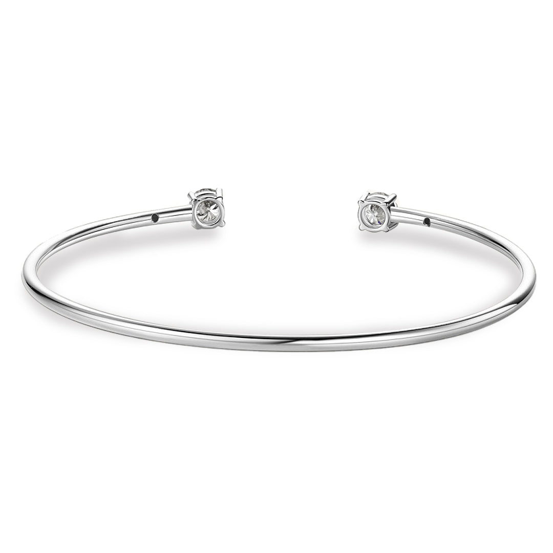 Yaresa 2-Stone Moissanite Cuff Bracelet