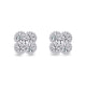 Yuna 4-Leaf Clover Round-Edge Moissanite Stud Earring