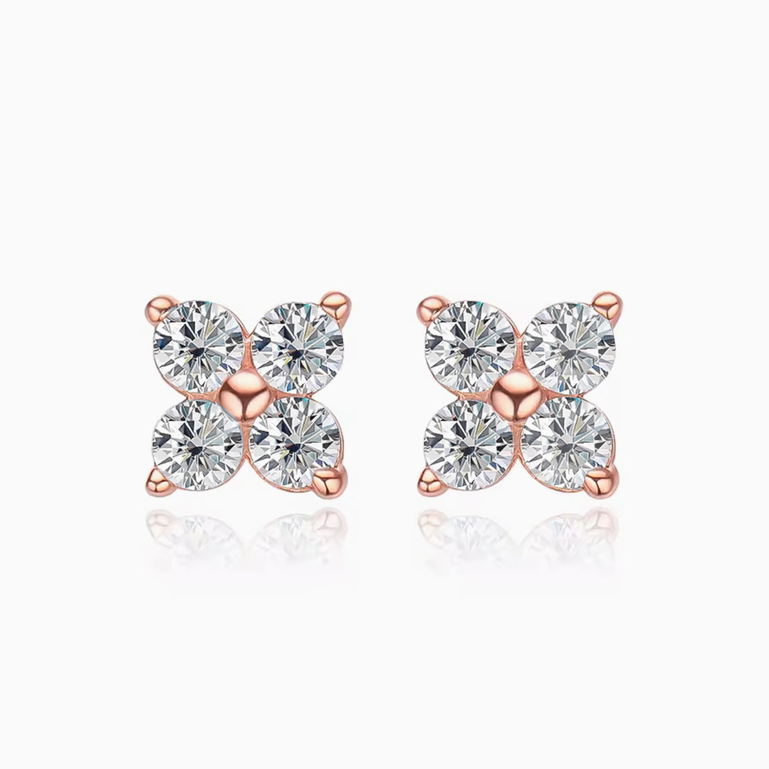 Yuna 4-Leaf Clover Moissanite Earrings